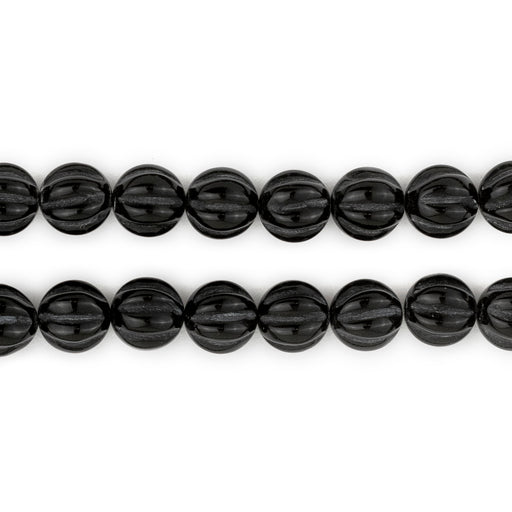 Carved Watermelon Round Onyx Beads (8mm) - The Bead Chest
