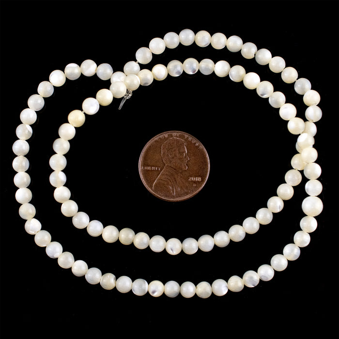 Round Mother of Pearl Beads (4mm) - The Bead Chest