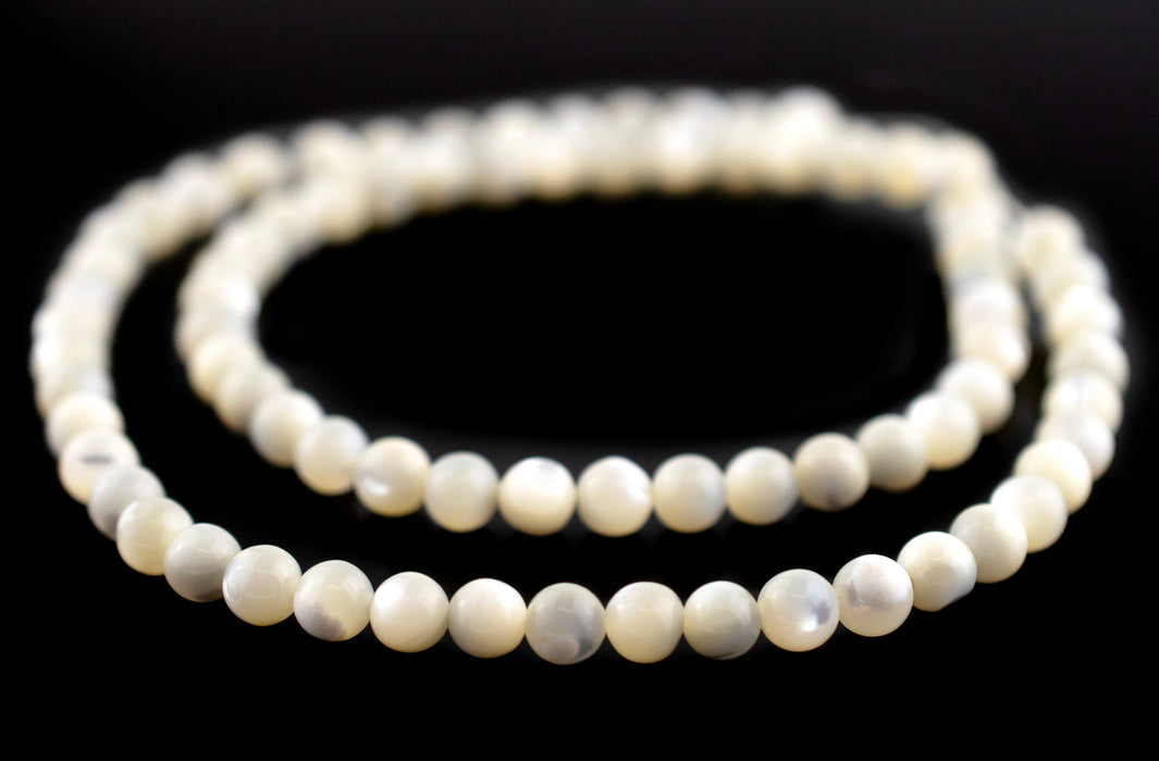 Round Mother of Pearl Beads (5mm) - The Bead Chest