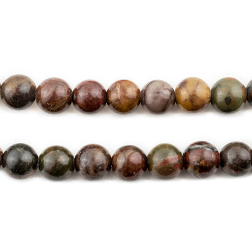 Dark Round Creek Jasper Beads (8mm, Large Hole) - The Bead Chest