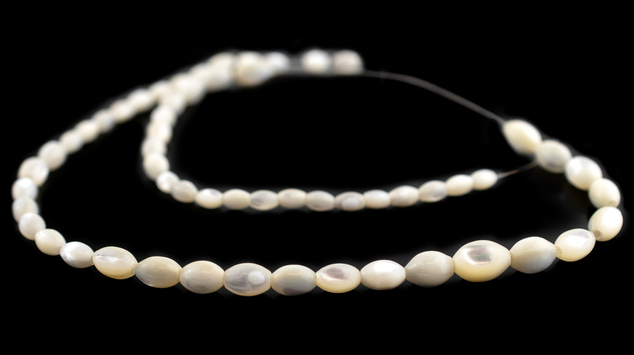 Graduated Oval Mother of Pearl Beads (4-8mm) - The Bead Chest