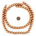 Copper Round Natural Wood Beads (12mm) - The Bead Chest