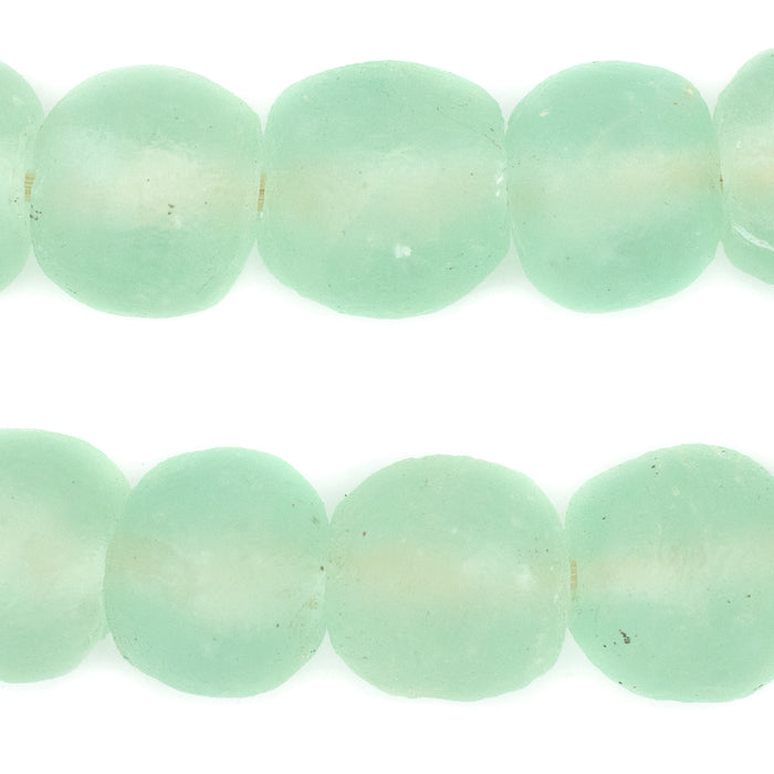 Jumbo Pastel Green Recycled Glass Beads (23mm) - The Bead Chest