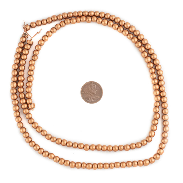 Copper Round Natural Wood Beads (5mm) - The Bead Chest