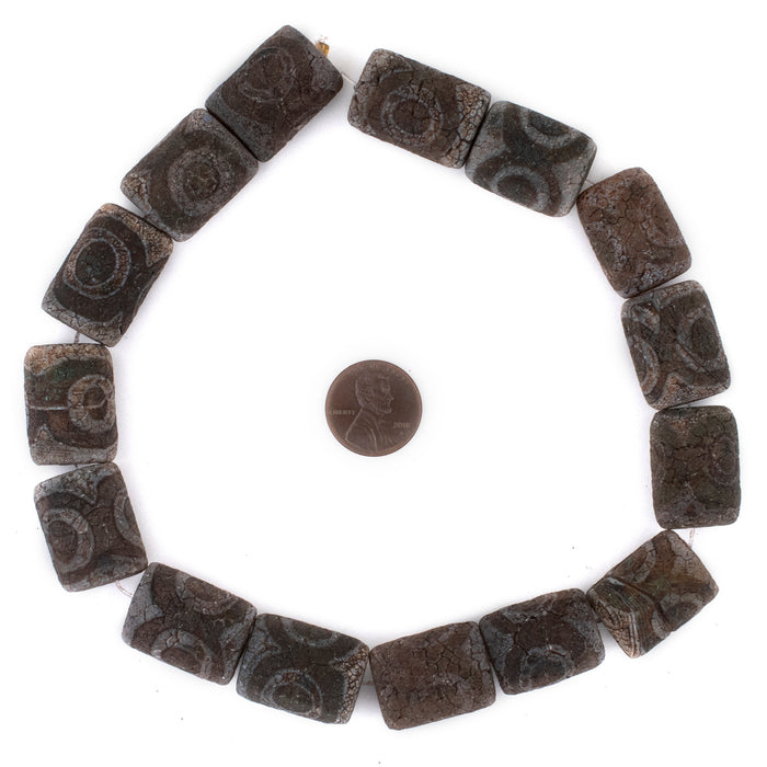 Cylindrical Tibetan Agate Beads (22x18mm) - The Bead Chest