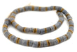 Dark Grey Cylindrical Kente Krobo Beads - The Bead Chest