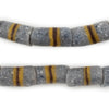 Dark Grey Cylindrical Kente Krobo Beads