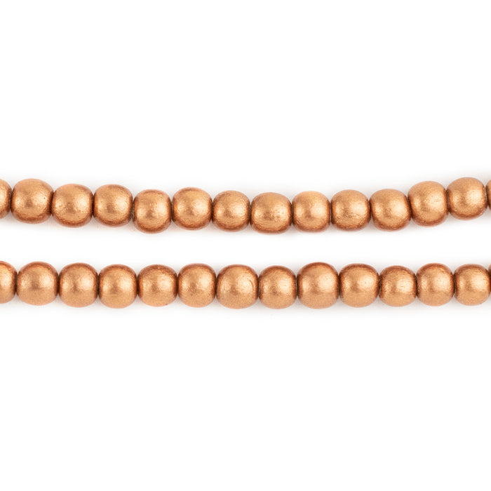 Copper Round Natural Wood Beads (5mm) - The Bead Chest