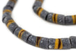 Granite Grey Kente Krobo Beads (20x10mm) - The Bead Chest