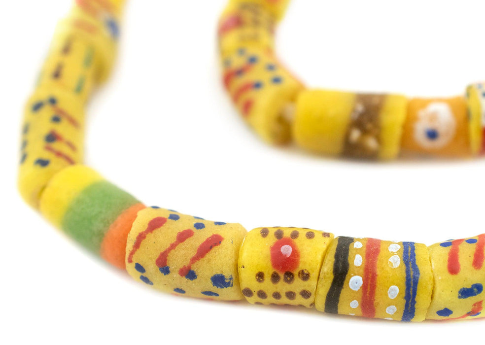 Yellow Medley Krobo Beads - The Bead Chest