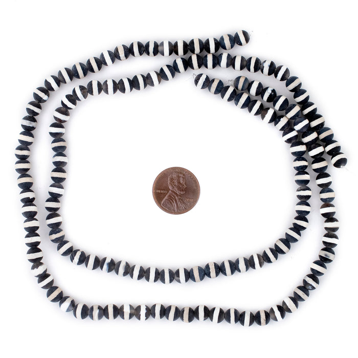 Black & White Striped Dzi Agate Beads (6mm) - The Bead Chest