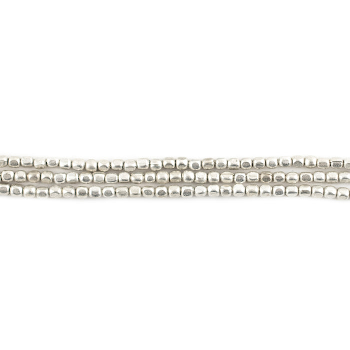 Tiny Silver Rounded Rectangle Beads (2mm) - The Bead Chest