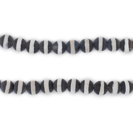Black & White Striped Dzi Agate Beads (6mm) - The Bead Chest
