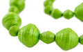 Lime Green Recycled Paper Beads from Uganda (Large) - The Bead Chest