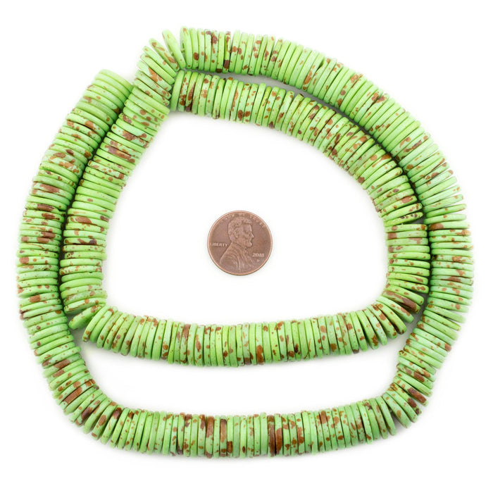 Peridot Green Bone Button Beads (12mm) - The Bead Chest