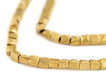 Gold Faceted Flat Square Beads (6mm) - The Bead Chest