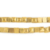 Gold Faceted Flat Square Beads (6mm)