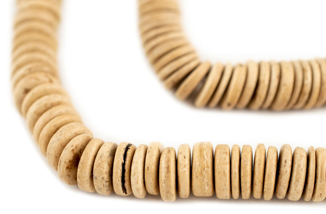 Cream Disk Coconut Shell Beads (12mm) - The Bead Chest