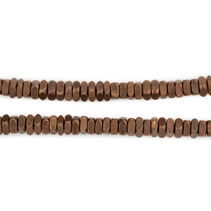 Antiqued Copper Faceted Square Beads (4mm)