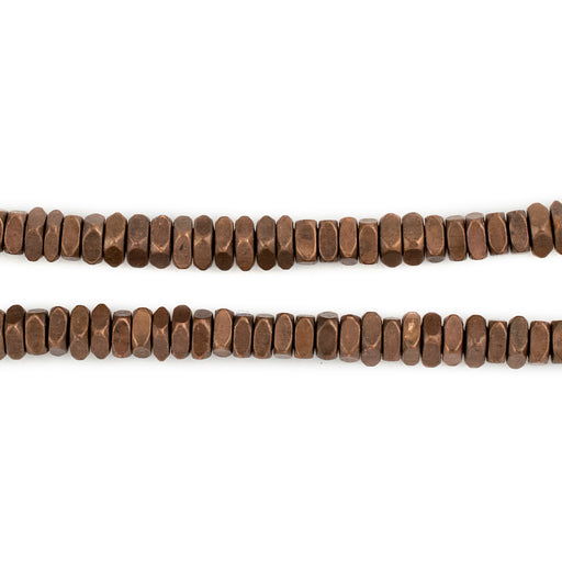 Antiqued Copper Faceted Square Beads (4mm) - The Bead Chest