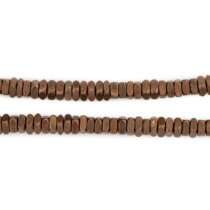 Antiqued Copper Faceted Square Beads (4mm) - The Bead Chest