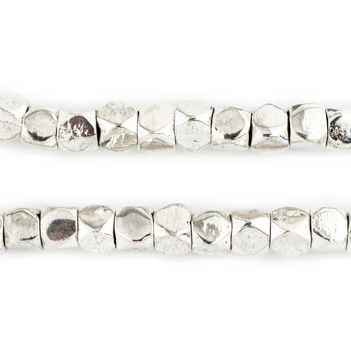 Shiny Silver Diamond Cut Beads (7mm, Large Hole) - The Bead Chest
