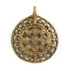 Antiqued Brass Round Tribal Spiral Pendant (60x50mm)