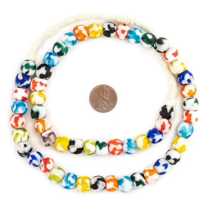 Multicolor Fused Recycled Glass Beads (11mm) - The Bead Chest