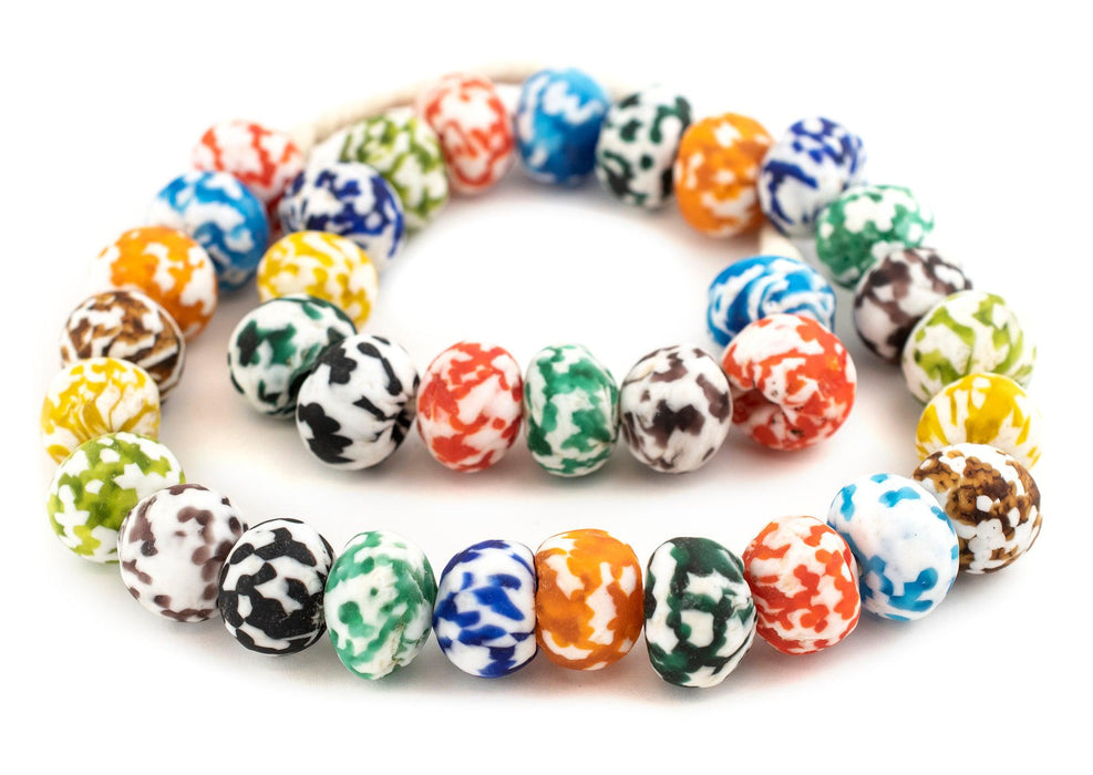 Jumbo Multicolor Fused Recycled Glass Beads (23mm) - The Bead Chest