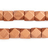 Copper Diamond Cut Natural Wood Beads (12mm)