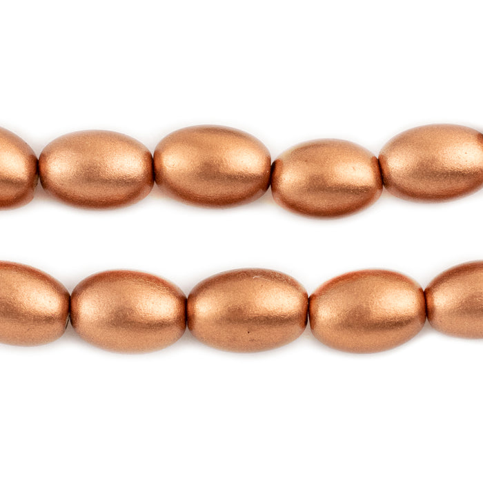 Copper Oval Natural Wood Beads (15x10mm) - The Bead Chest