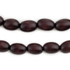 Plum Purple Oval Natural Wood Beads (15x10mm)