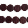 Plum Purple Circular Natural Wood Beads (15x15mm)