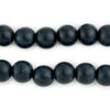 Navy Blue Round Natural Wood Beads (12mm)