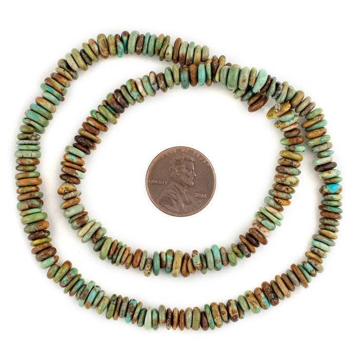 Green Turquoise Stone Heishi Beads (6-8mm) - The Bead Chest