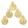 Brass Stamped Pattern Charms (Set of 5)