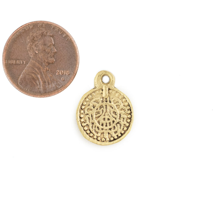 Brass Stamped Pattern Charms (Set of 5) - The Bead Chest