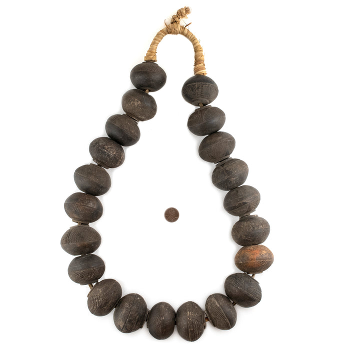 Super Jumbo Nigerian Clay Spindle Beads (48mm) - The Bead Chest