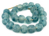 Super Jumbo Speckled Blue Wave Marine Recycled Glass Beads (35mm) - The Bead Chest