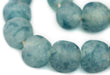 Super Jumbo Speckled Blue Wave Marine Recycled Glass Beads (35mm) - The Bead Chest