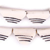 White Carved Triangular Batik Bone Beads