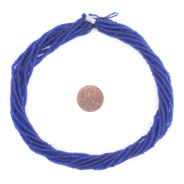 Navy Blue Afghani Tribal Seed Beads (10 Strands) - The Bead Chest