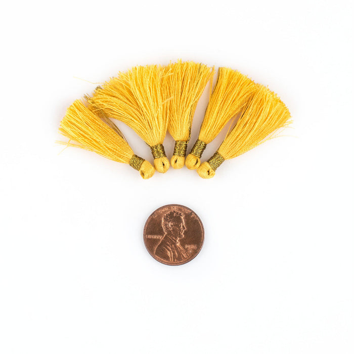 Yellow 3cm Silk Tassels (5 Pack) - The Bead Chest