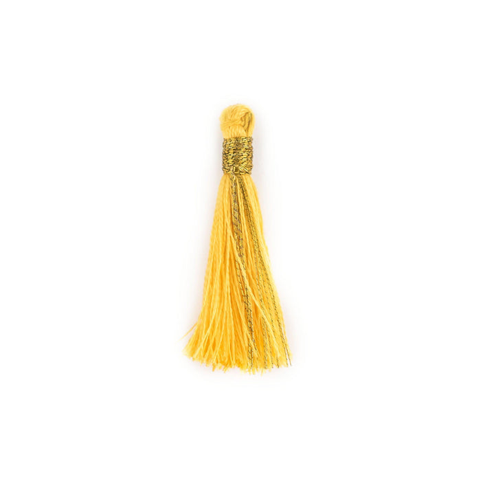 Yellow 3cm Silk Tassels (5 Pack) - The Bead Chest