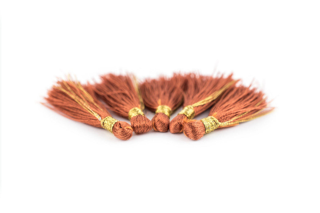 Copper Color 3cm Silk Tassels (5 Pack) - The Bead Chest