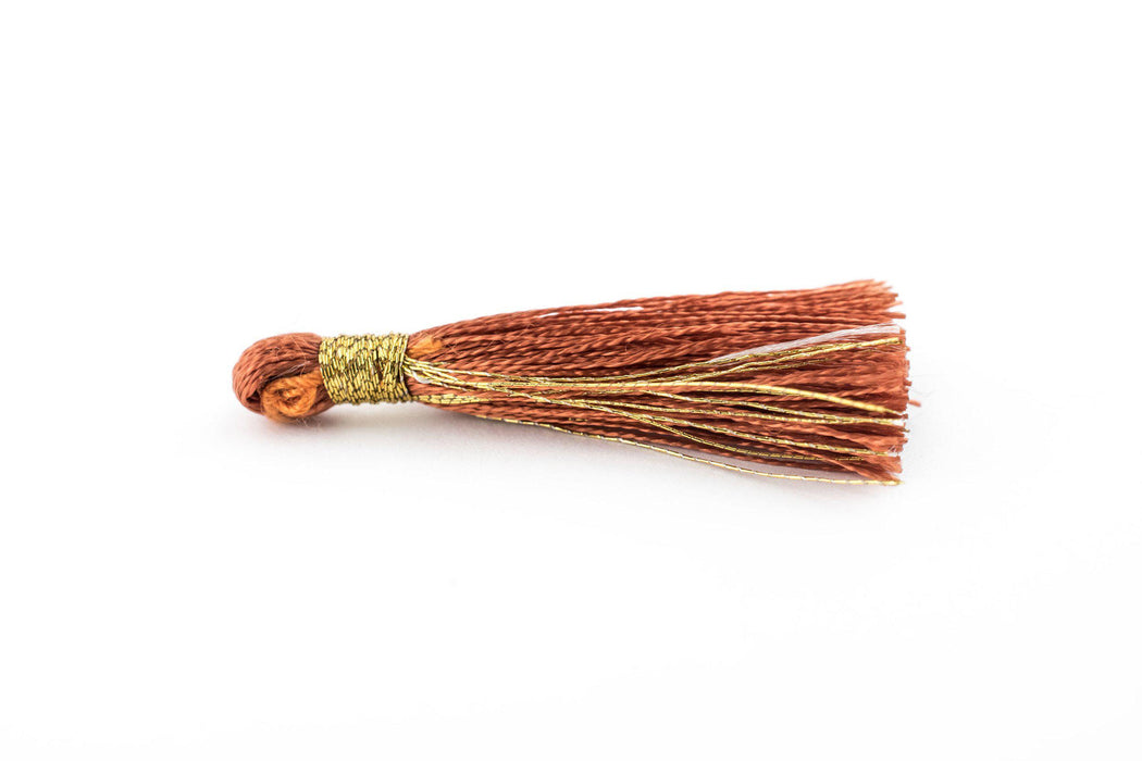 Copper Color 3cm Silk Tassels (5 Pack) - The Bead Chest