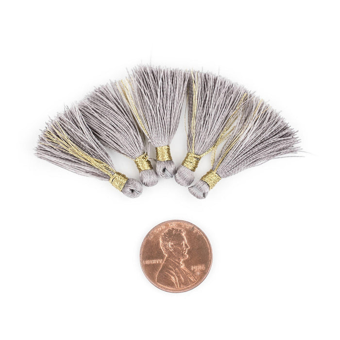Silver Color 3cm Silk Tassels (5 Pack) - The Bead Chest