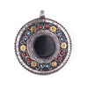 Premium Onyx Inlaid Afghan Silver Pendant (Round)