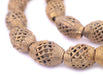 Woven Ghana Brass Filigree Oval Beads (20x15mm) - The Bead Chest
