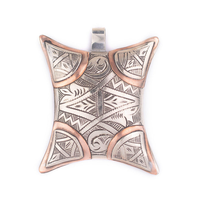 Handcrafted Tuareg Silver Pendant (Copper Amulet) - The Bead Chest